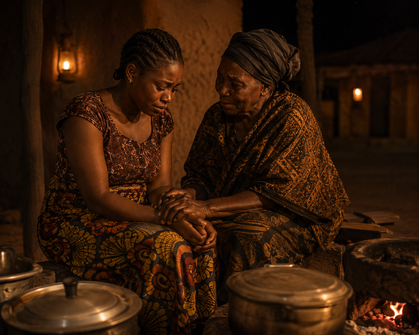 Grandma Adaeze takes Debby's hand behind the kitchen — the moment everything changed